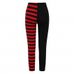 Pantalon femme mi noir mi stri rouge - Banned