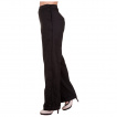 Pantalon femme taille haute noir  jambe boutons dco - BANNED