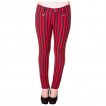 Pantalon jegging rayé noir et rouge - BANNED