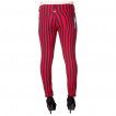 Pantalon jegging rayé noir et rouge - BANNED