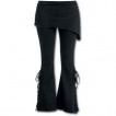 Pantalon Legging pattes d'eph à jupe (2en1) goth-rock noir