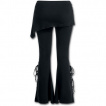 Pantalon Legging pattes d'eph à jupe (2en1) goth-rock noir