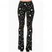 Pantalon legging pattes d'eph gothique noir à motif chats - Banned