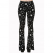 Pantalon legging pattes d'eph gothique noir à motif chats - Banned