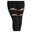 Pantalon leggings femme noir à chauve-souris ajourées - Banned