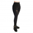 Pantalon leggings femme noir  croix latines ajoures - Banned