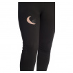Pantalon leggings femme noir  lune ajoure et chat patch - Banned
