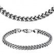 Parure collier et bracelet acier à mailles en