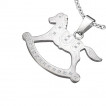 Pendentif acier cheval à bascule serti