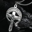 Pendentif acier croix Jesus