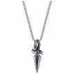 Pendentif acier en forme de dague à manche serpent