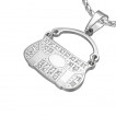 Pendentif acier sac à main pavé de pierres