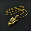 Pendentif acier vieille pointe de flche dore  Valknut