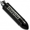 Pendentif balle munition noire à frise labyrinth (dévissable)