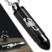 Pendentif balle munition noire à scorpion (dévissable)