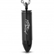 Pendentif balle munition noire à symbole tribal (dévissable)