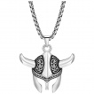 Pendentif casque celtique  cornes en acier