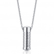 Pendentif cylindre rainuré en acier (urne)