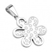 Pendentif femme acier marguerite grave de fleurs