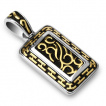 Pendentif homme acier  motifs en H et arabesques