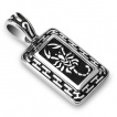 Pendentif homme acier  motifs en H et scorpion