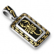 Pendentif homme acier  motifs en H et scorpion