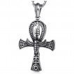 Pendentif homme acier croix égyptienne à faucon