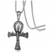 Pendentif homme acier croix égyptienne à faucon