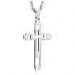 Pendentif homme acier double croix dcompose