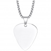 Pendentif homme acier en forme de mdiator de guitare