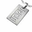 Pendentif homme acier plaque vague grec