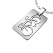 Pendentif homme acier plaque vlo  bords arrondie