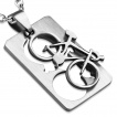 Pendentif homme acier plaque vlo  bords arrondie