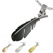 Pendentif homme acier plume zircon