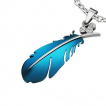 Pendentif homme acier plume zircon