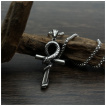Pendentif homme Ankh à serpent enroulé en acier
