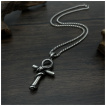 Pendentif homme Ankh  serpent enroul en acier