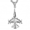 Pendentif homme avion de chasse en acier