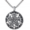 Pendentif homme double étoile punk-rock en acier