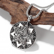 Pendentif homme double étoile punk-rock en acier
