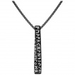 Pendentif homme noir pilier  runes vikings en acier (chaine incluse)