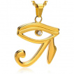 Pendentif homme Oeil d'Horus dor en acier