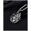 Pendentif homme  tte de loup nordique en acier