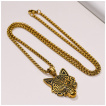 Pendentif homme viking loup de Fenrir doré en acier
