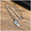 Pendentif pointe de flche  runes vikings en acier (avec chaine)