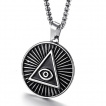 Pendentif rond à pyramide illuminati en acier