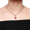 Pendentif verre de vin rouge en acier (+chaine)