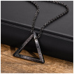 Pendentif Viking homme triangle noir  runes en acier