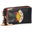 Petit sac bandoulière noir et tartan à renard scandinave - Banned