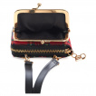 Petit sac bandoulire noir et tartan  renard scandinave - Banned